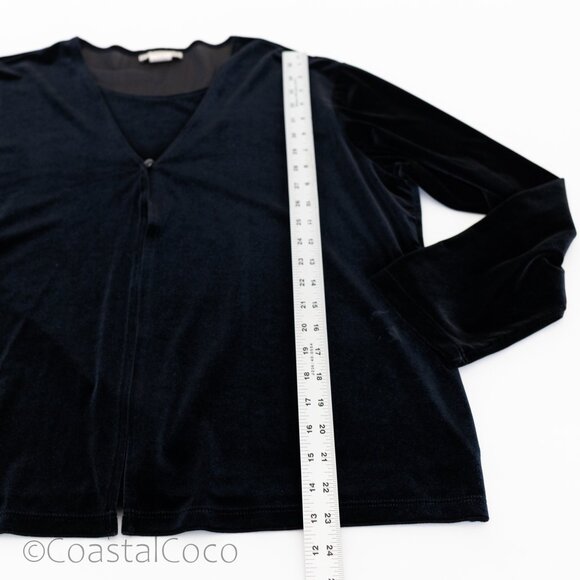 Vintage Notations Black Velvet Twin Top XL Retro Gothic Witchy Vampy Office - Picture 11 of 12